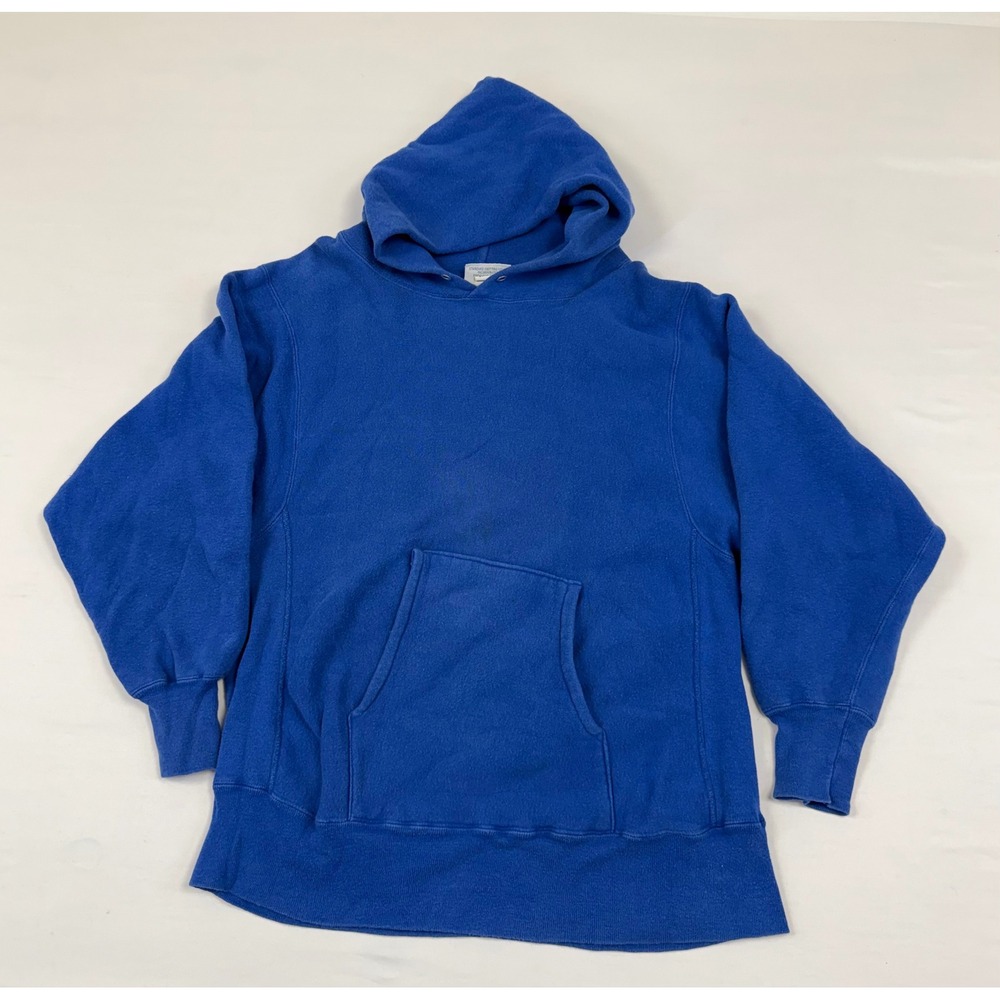 Vintage SKM‎ Standard Knitting Mills Reverse Weave Hoodie Royal Blue Mens Large